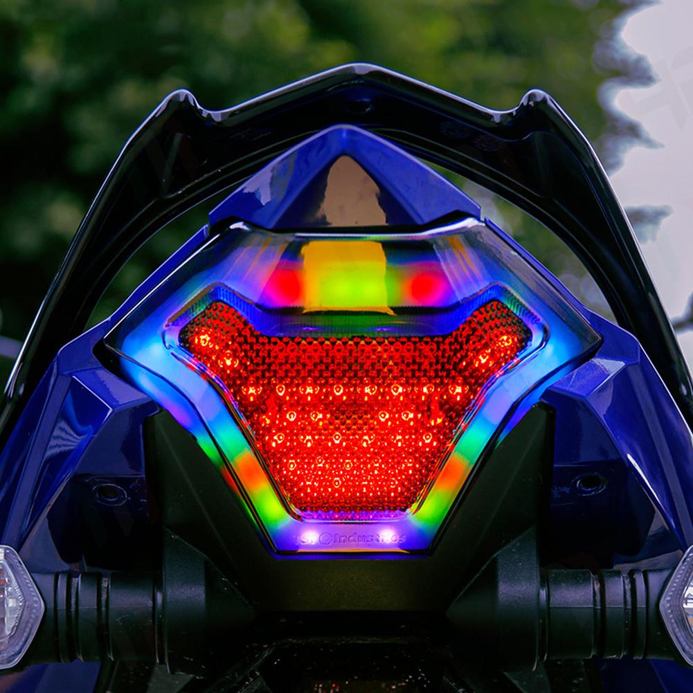 Motorcycle LED Tail Light Rear Brake Lamp Integrated Turn Signal RGB Light for Yamaha MT-07/25 R3 R25 Y15 V1 V2 LED Taillight