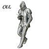 Classic Armor Plate Decor for Garden Medieval Knight Bookshelf Decor, Silver-Finished Armored Statue, Fantasy Home Vintage Style Figurine Room Office
