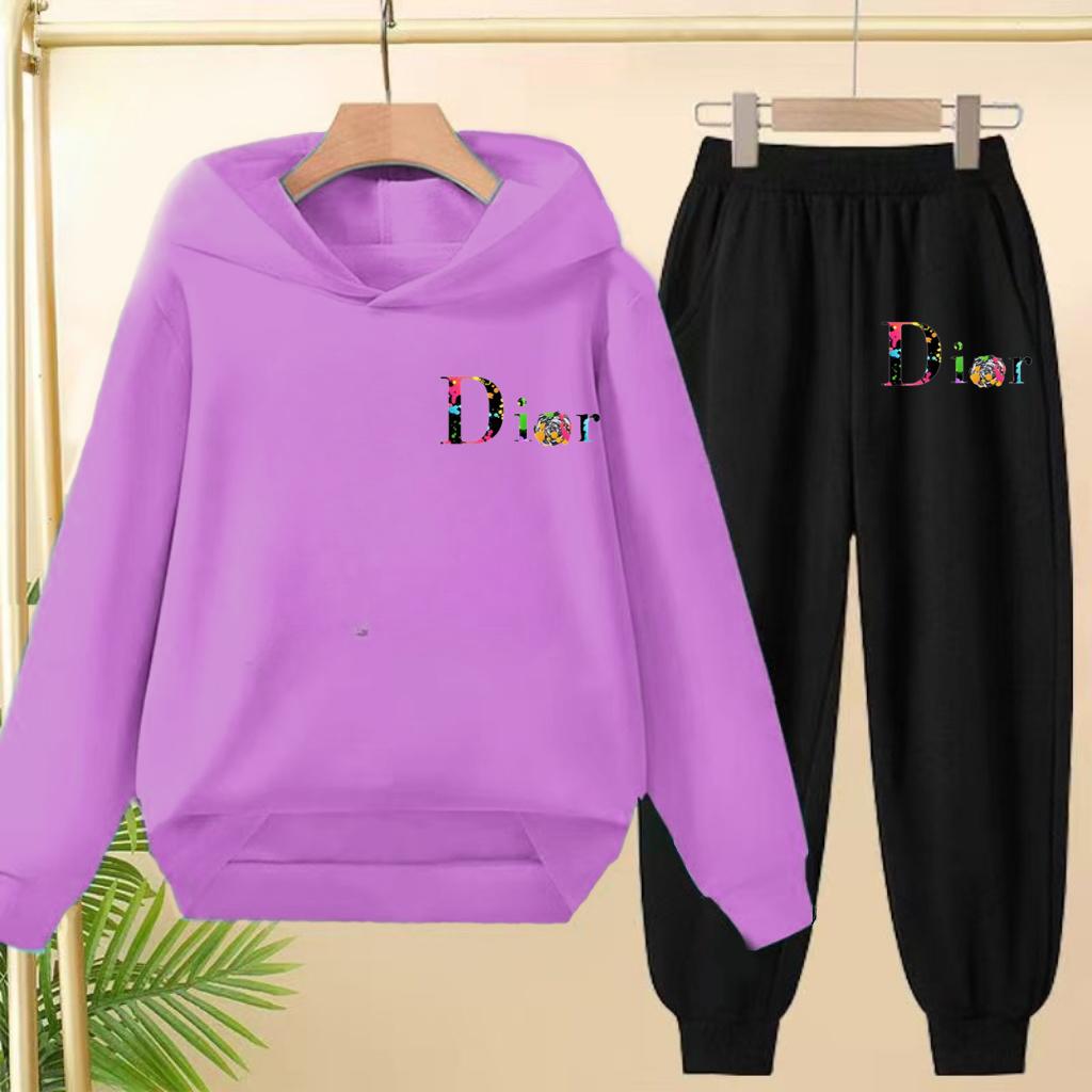 Children Commodity Hoodie Colored Letters Sports Pullover3-12Yrs Coat Sweatshirt+Pants 2P Boys Girls Toddler Clothes Leisure Set