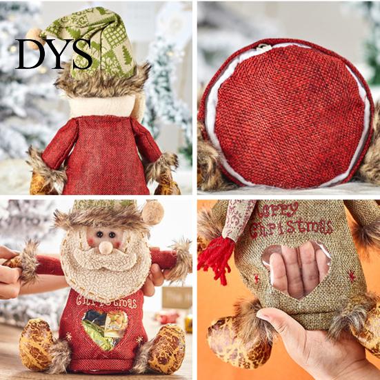 Christmas Tabletop Decorations Gift Bags with Zipper for Holiday Party Favors And Stocking Stuffers, Candy Storage Containers Cute Bag, Santa/Reindeer