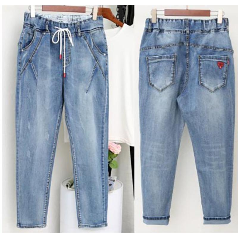 High Waist Women's Fashion Casual Jeans Boyfriend Denim Jeans Pencil Feet Pants