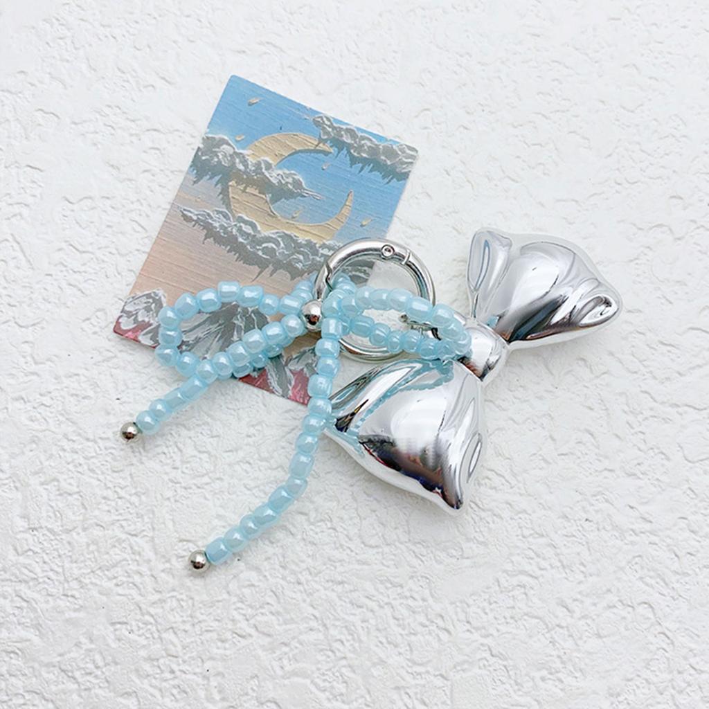 Stylish Bowknot Keychain Beaded Butterfly Bows Pendant for Women's Handbags and Backpacks Colorful Key Chain Ornament