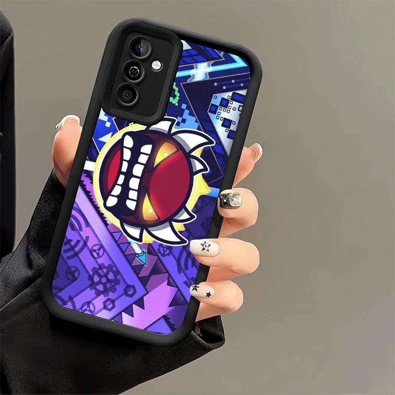 Phone Case for Samsung Galaxy A17 A16 A15 A14 A13 Geometry Dash Game A56 A36 A26 A55 A35 A25 A54 A34 A24 A53 A33 A23 A07 A06