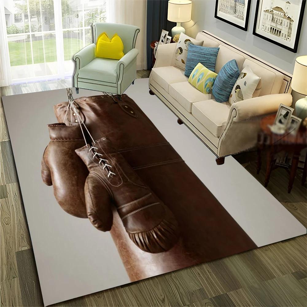 HD Boxer Fight HD Boxing Gloves 3D Carpet Rug for Home Living Room Bedroom Sofa Doormat Decor,Child Area Rug Non-slip Floor Mat