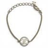 Excellent Bracelet Rhinestone COCO Mark Gold Women A25B ABG297 Used