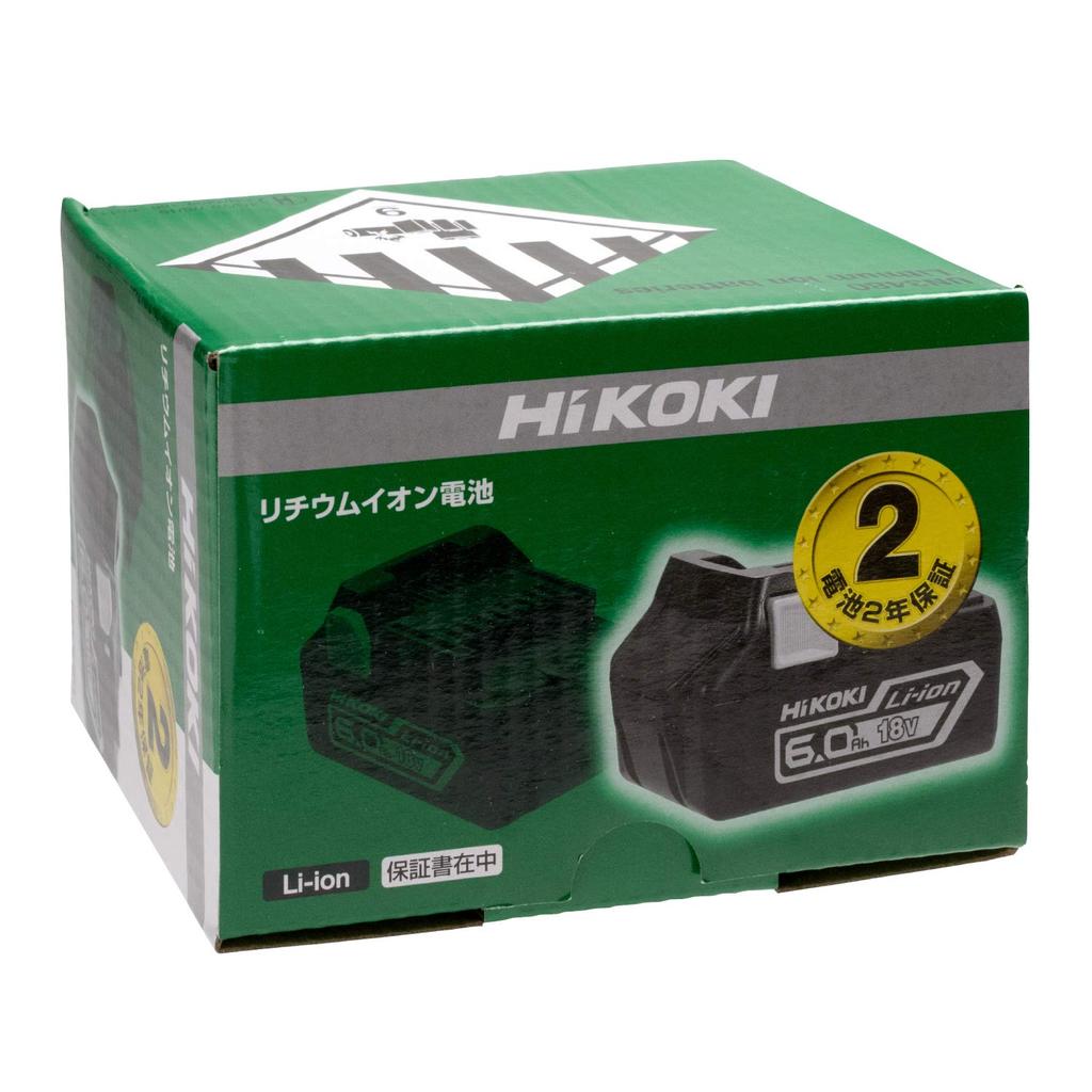 HiKOKI Hitachi 18V (formerly Koki) Lithium-ion Battery, 6.0Ah, BSL1860, 0033-8889