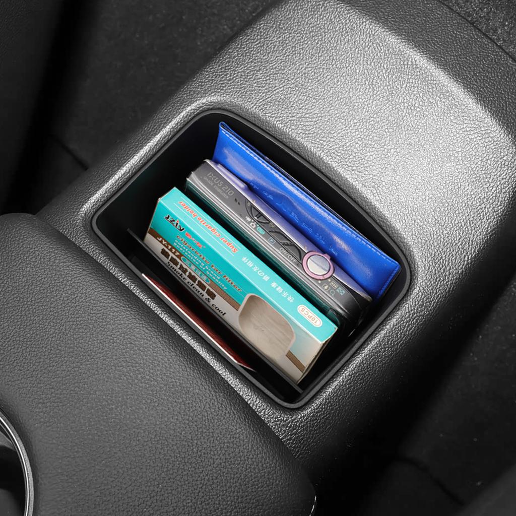 For Toyota Supra 2018-2025 TPE Center Console Rear Storage Box Central Tray Organizer Car Interior Accessories Tidying Black