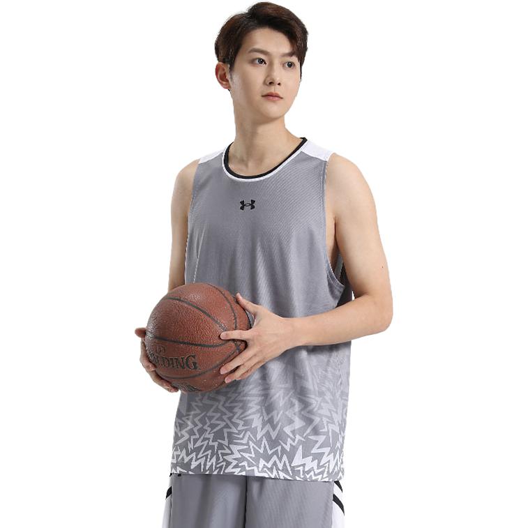 Under Armour Loose Running Moisture-Wicking Breathable Quick-Dry Sleeveless Tank Top Men Tops Gray 24500108-011