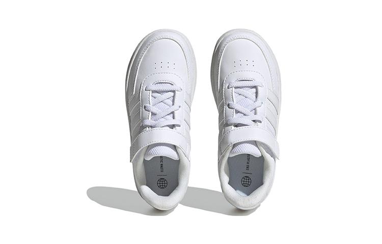 adidas Neo Breaknet Synthetic Leather Low Top Skateboard Shoes White Children Aged 3 7 Years Old HP8969