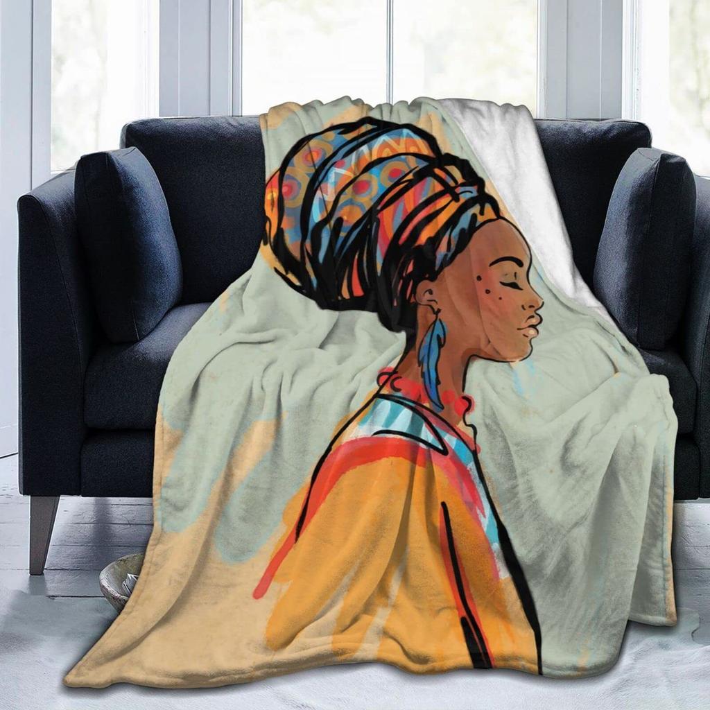 African Girl Flannel Blanket Sofa Bedspread Nap Blanket Gift Shawl Blanket Source Direct Supply