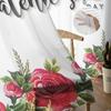 Valentine Flower Red Rose Tulle Curtains For Living Room Bedroom Home Decor Chiffon Sheer Voile Kitchen Curtain