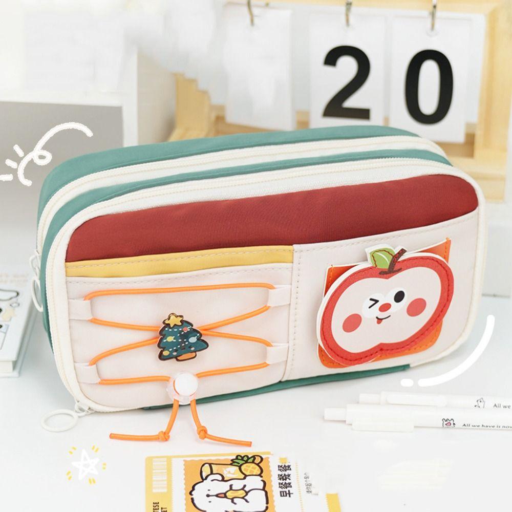 Aesthetic Kawaii School Cases Pouch Large Capacity Bag Organizer Box Cute Girls Pencil Case  Office
