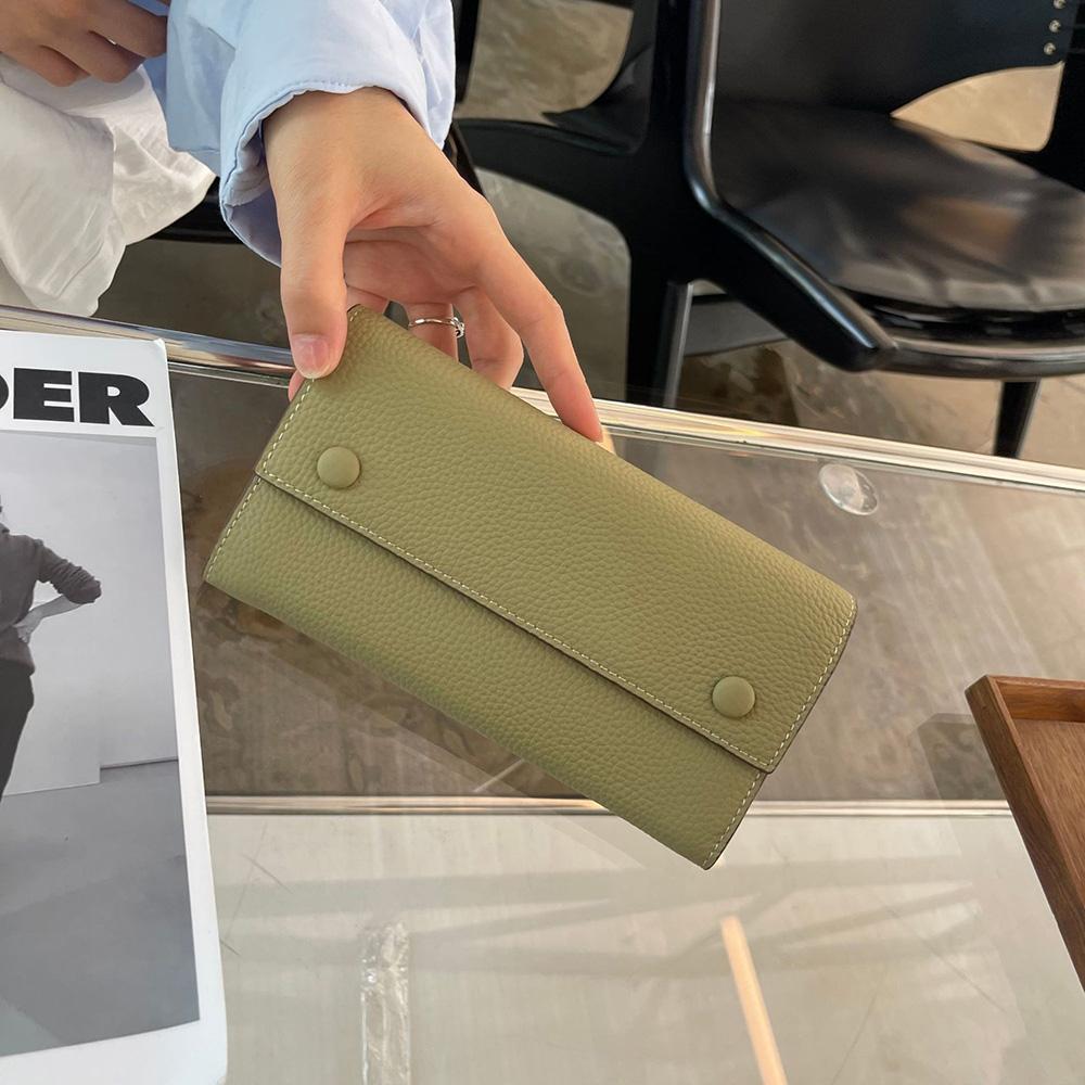 2025 Dámské peněženky z pravé kůže První vrstva hovězí kůže Dlouhá peněženka Dvoubarevné peněženky Psaníčka pro dámy Peněženky