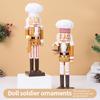 35cm/38cm Christmas Nutcracker Wooden Gingerbread Man Puppet Creative Cookie Doll Handicraft Holiday Gift Home Office Decoration