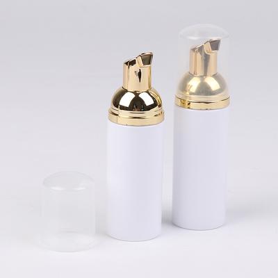 30/50/60Ml White Gold Plastic Foamer Pump Bottle Refillable Empty Face Lashes Cleanser Foaming Cosmetic Soap Dispenser Bottle