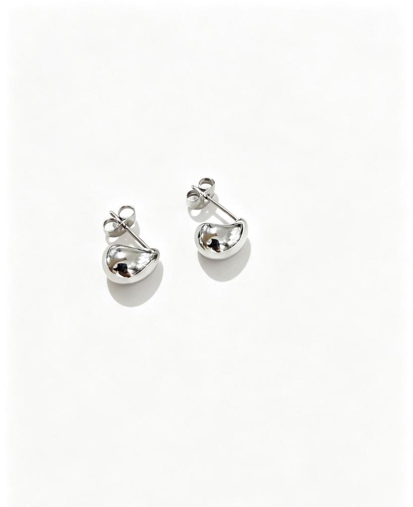 Titanium Steel Water Drop Stud Earrings: Geometric Design for Women
