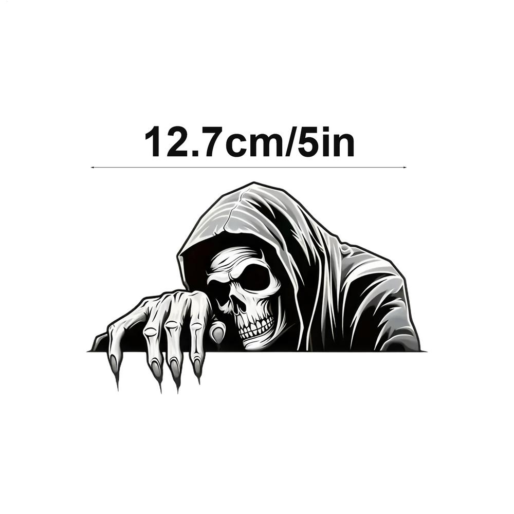Car Mirror Stickers Decor Scary Skull Decoration Stickers Waterproof Adhesive Automotive Decoration Fade-Proof Automotive