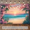 2D Sommer Strandparty Fotoautomaten Hintergrund für Hawaiianische Events
