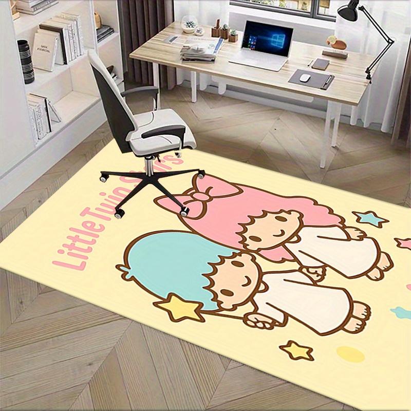 Office Rug Little Twin Stars, Anime Characters Anti-Slip Rug, Machine Washable for Living Room, Bedroom, Office, Multiple Sizes, Bedroom Mat, Decorati