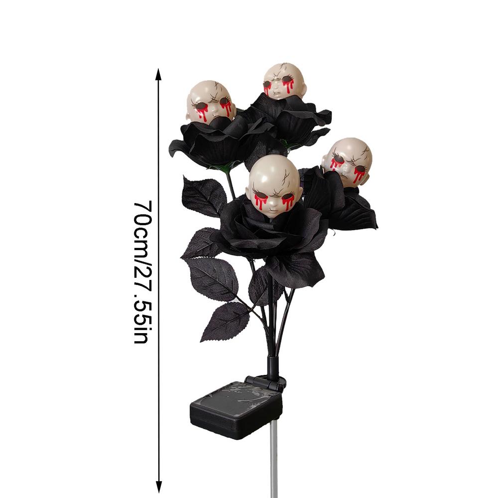 

Halloween Ghost Pathway Markers Lights 4-Branches Rose Ghost Stake Lights Light Up 4-Branches Rose Ghost Garden Stakes For Yard зелёный