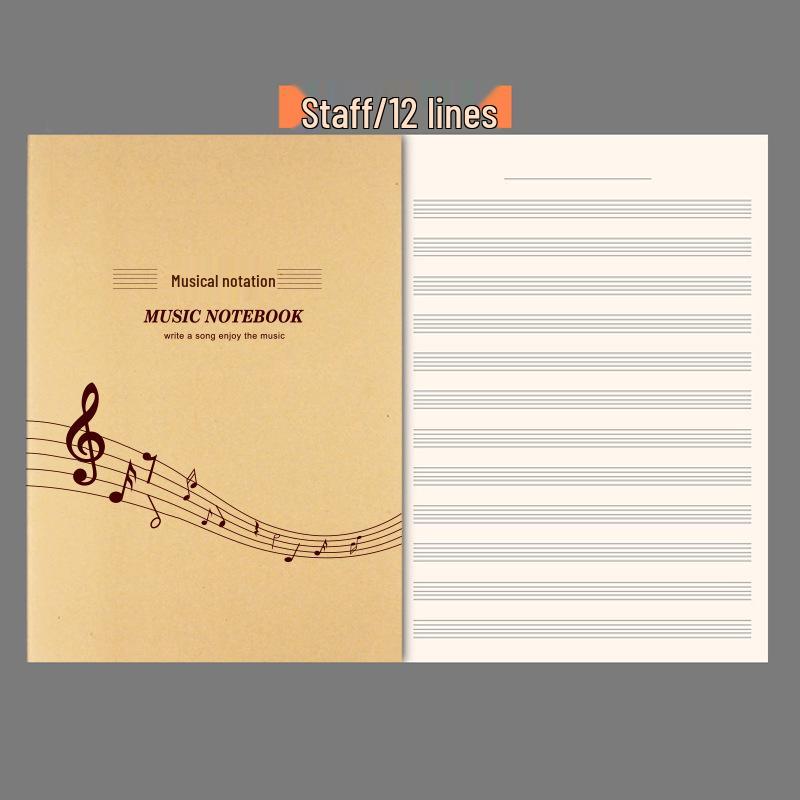 16K Large B5 Staff Paper: Thick Stitch-Bound Music Theory & Composition Notebook with Soft Cover