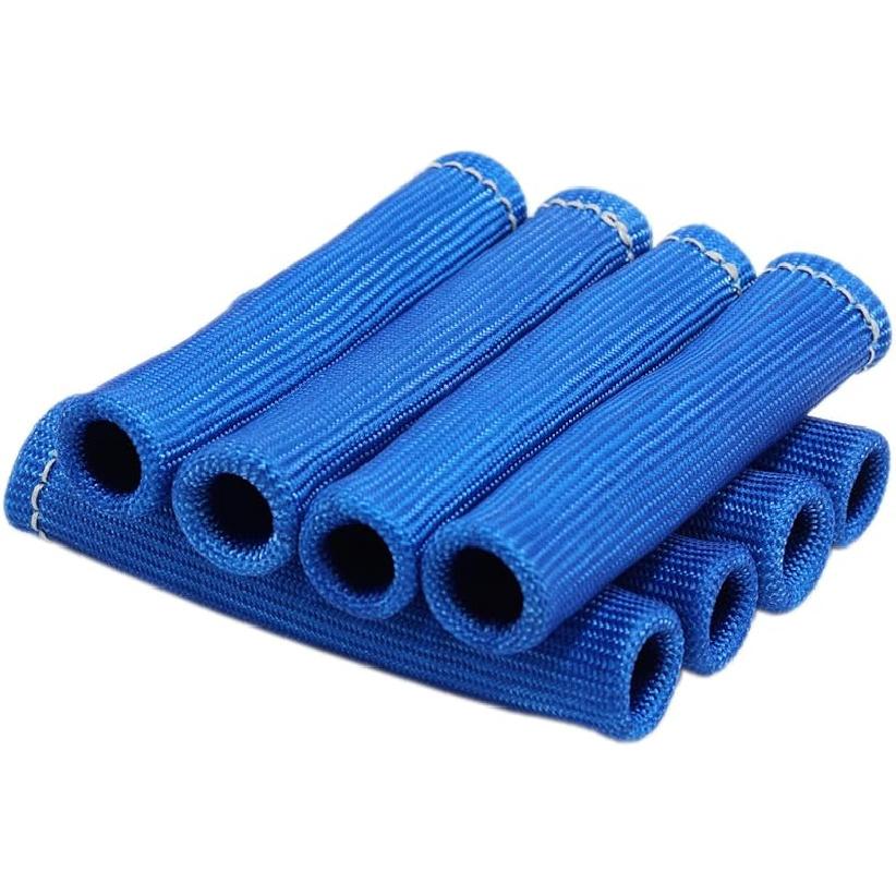 8Pcs 2500° Degree Spark Plug Wire Boots Heat Shield Protector Sleeve Cover Compatible With SBC BBC 350 454,6 Inch, Black