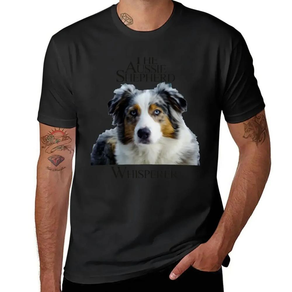 

The Australian Shepherd Whisperer T-Shirt cute tops Short sleeve tee Blouse mens big and tall t shirts XXXXXL чёрный