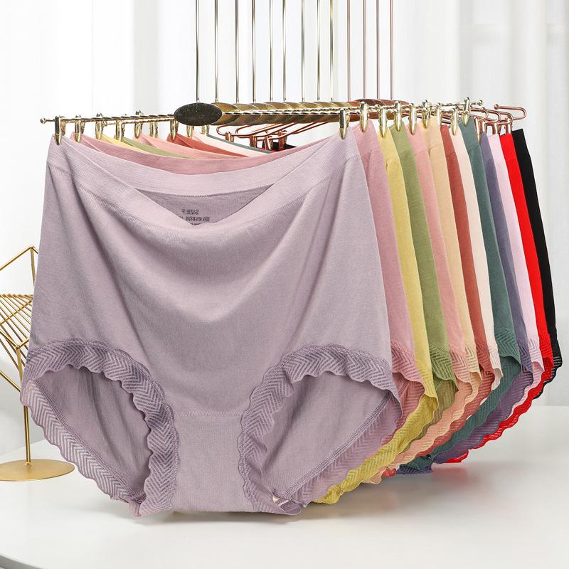 Seamless Panties High Waist Women's Briefs for Weight 100kg Large Size Underpants Solid Color Boyshorts