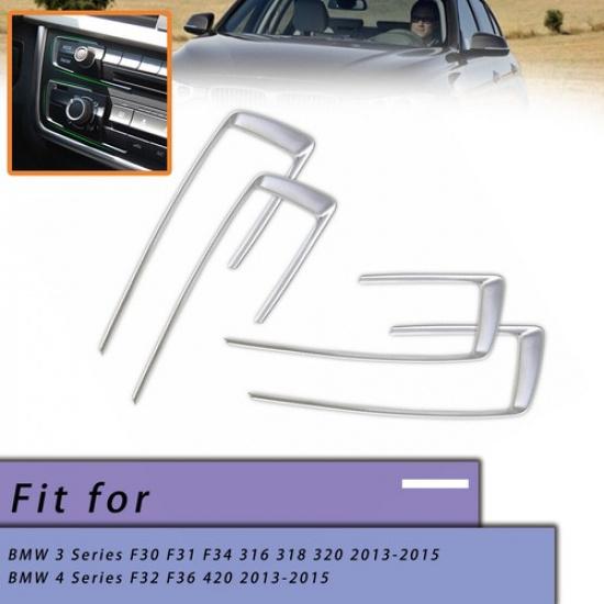 

4* Car Central Chrome Dashboard Console Cover Trim For BMW F30 F32 F34 420