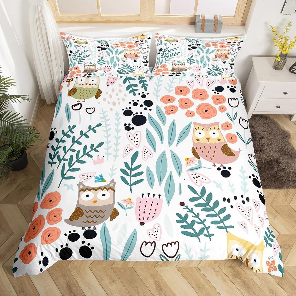 Cartoon Animal Duvet Cover Queen King Size Cute Animal Quilt Cover Bedding Set For Kids Girls Boys 3 Pcs With 2 Pillowcases