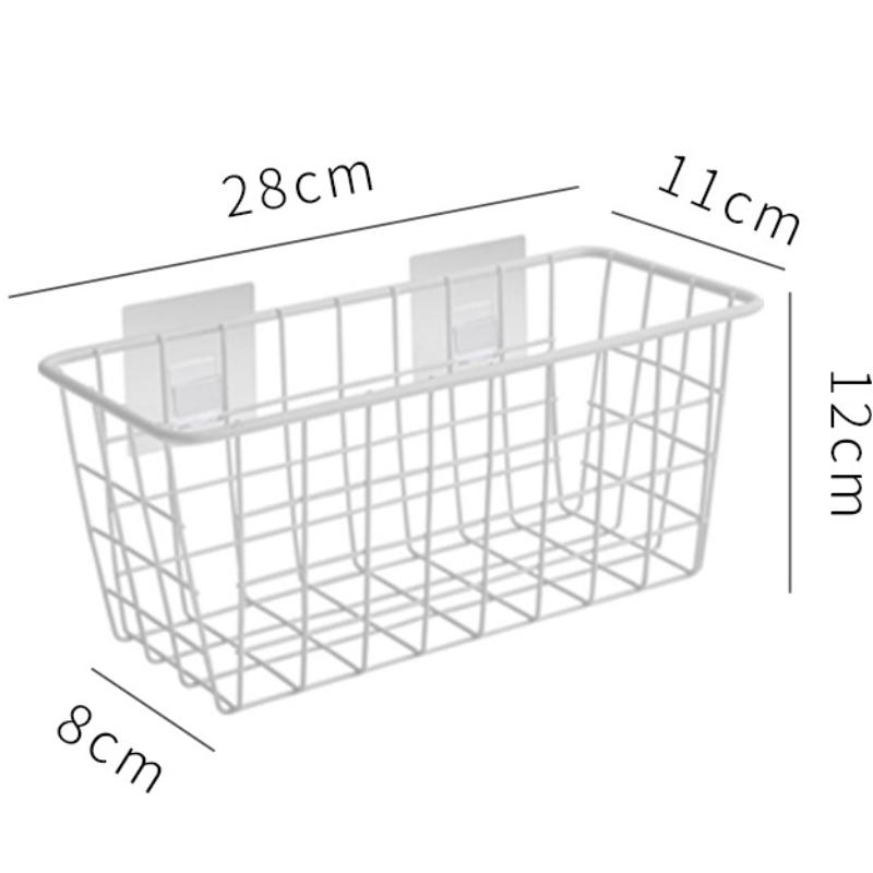 Punch-Free Metal Sundries Storage Baskets Iron Kitchen Seasoning Storage Racks Home Bathroom Toiletries Organize Storage Baskets