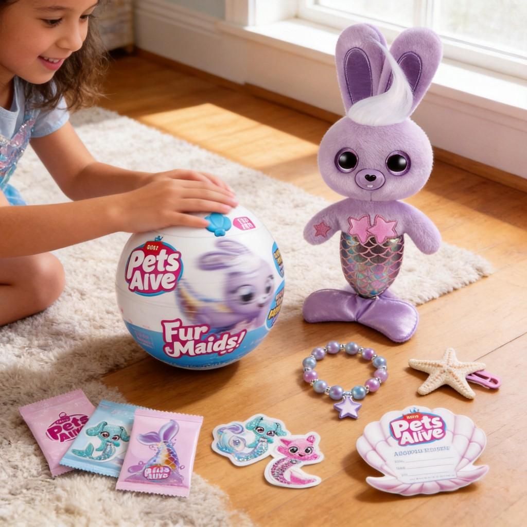 Pet Mermaid Plush Toy With Light And Sound For Kids
