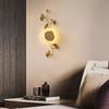 Modern Art All Copper Marble Wall Lamp Bedroom Wall Lamp Living Room Background Wall Decoration Ginkgo Leaf Lighting