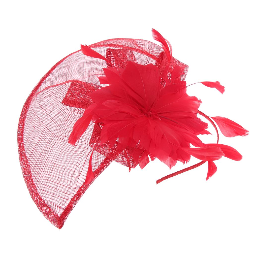Lady Bridal Feather Fascinator Cocktail 
