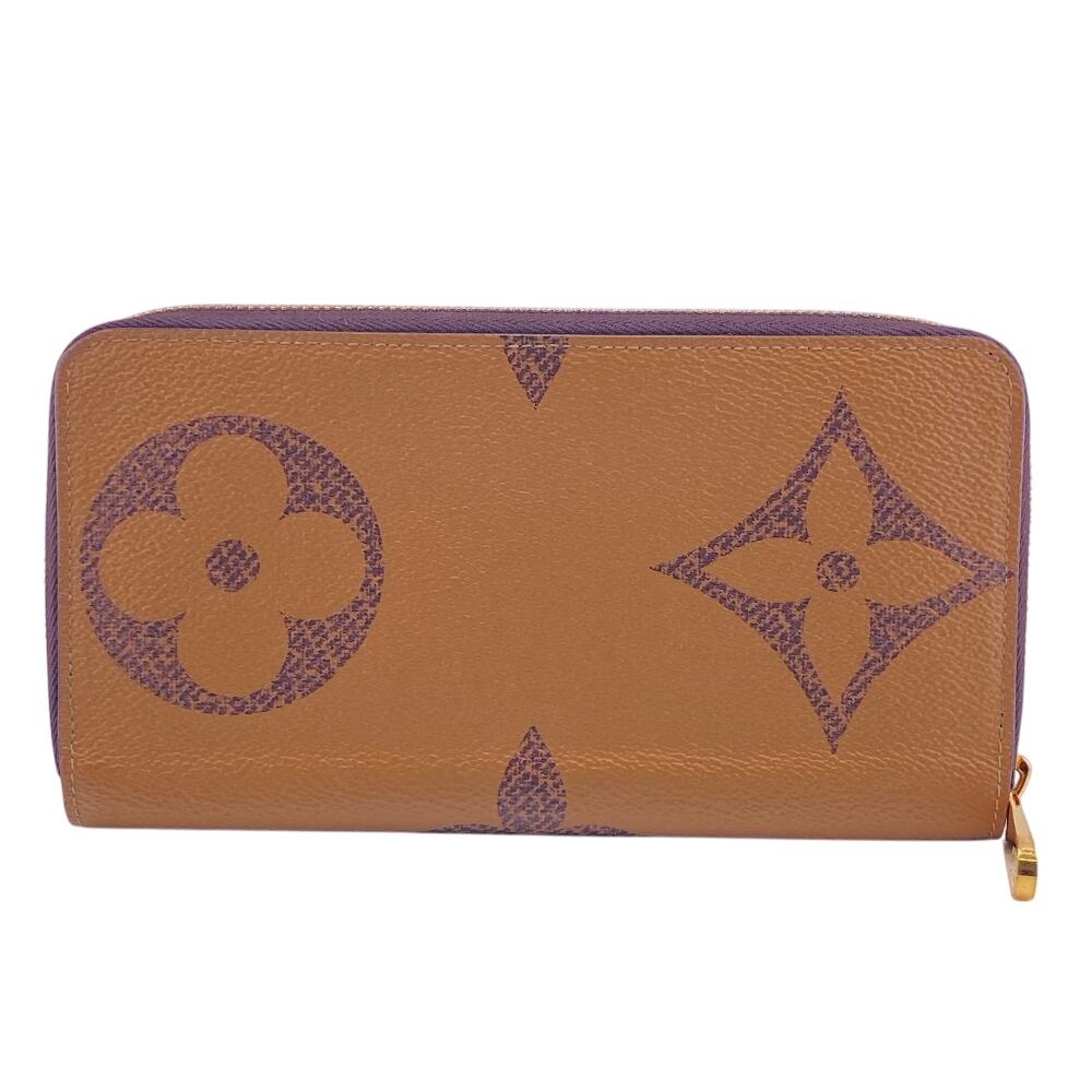 LOUIS VUITTON M69353 Zip Around Monogram Giant leather Zippy wallet Purse Brown leather unisex Used