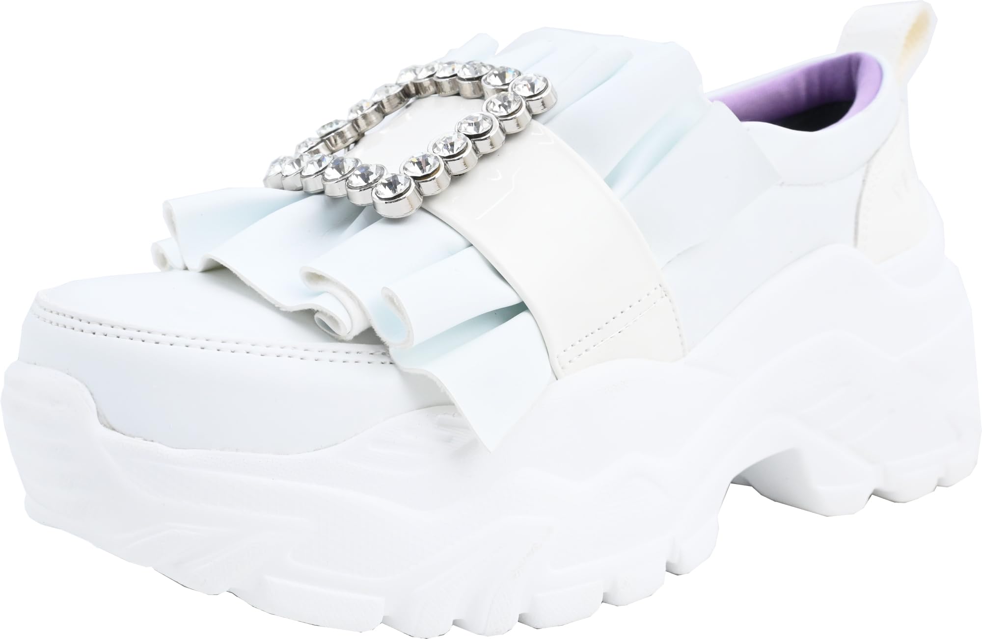 

Platform jeweled buckle sneakers