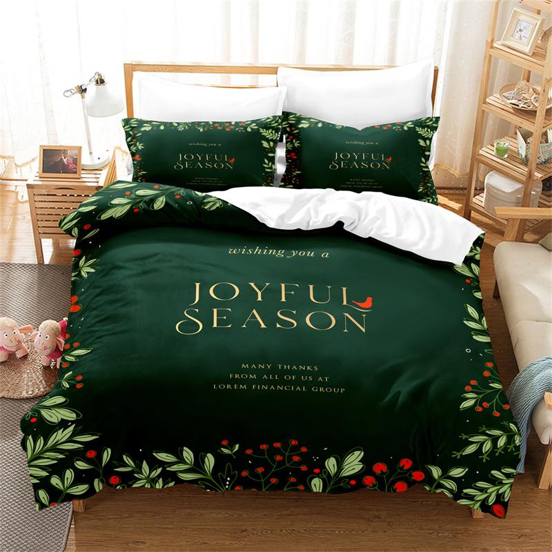 Christmas Green Duvet Cover Fashion Girls Boys Bedding Set Queen Double Bed Set Comforter Set Children Bedding Duvet Cover Set