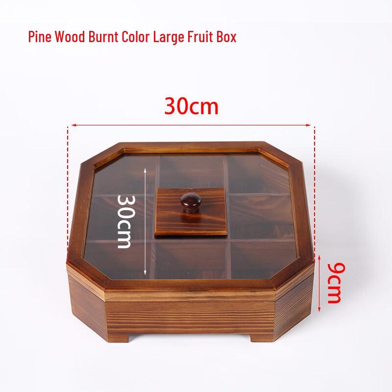 Handun Square Divided Snack Box with Tempered Glass Lid