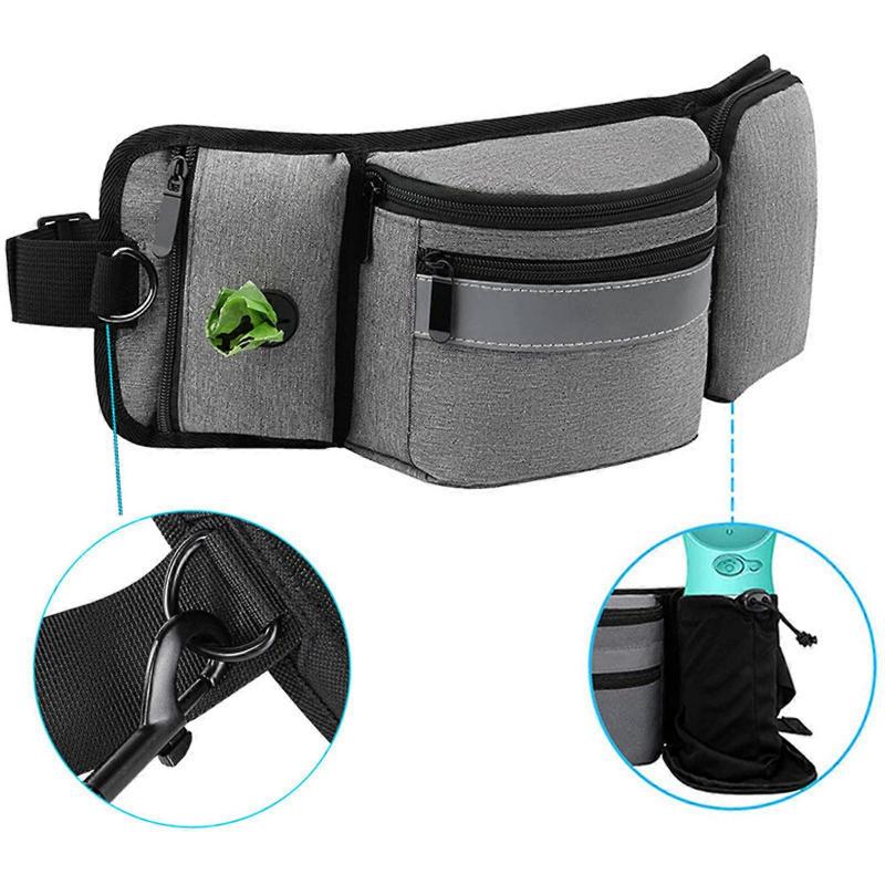 Dogs Training Pouch for Running Walking with Treat Bag Puppy Outdoor Training Bag Portable Bum Bag Pet Dogs Travel Gear  Gray