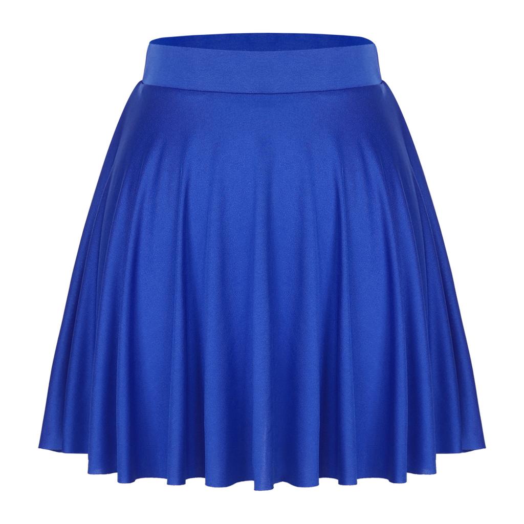 Falda de Color Sólido con Volantes para Mujer: Falda Acampanada Casual con Cintura Elástica para Ropa de Estar en Casa Ropa Deportiva