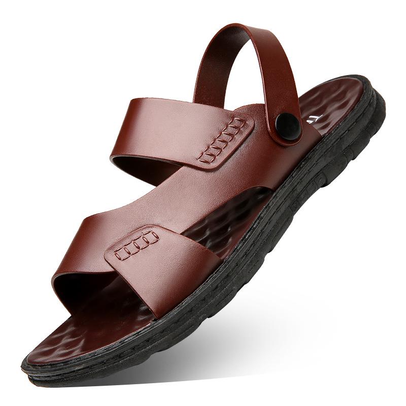 High-End Men's 2025 Trendy Dual-Use Sandals: Non-Slip, Casual, Summer Beach & Driving Slippers for Outdoor Wear.