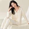 Spring and Autumn Modal Pajamas Women's Autumn Long-sleeved Cardigan Lapel Loose Ladies Home Service Suit Thin Section