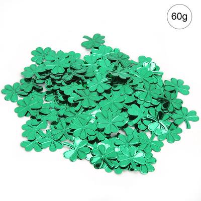 Bolsa de 60g Confeti Hermoso Único para Mesa de Fiesta para Fiesta del Día de San Patricio Decoración de Globos(Trébol de 4 hojas verde )