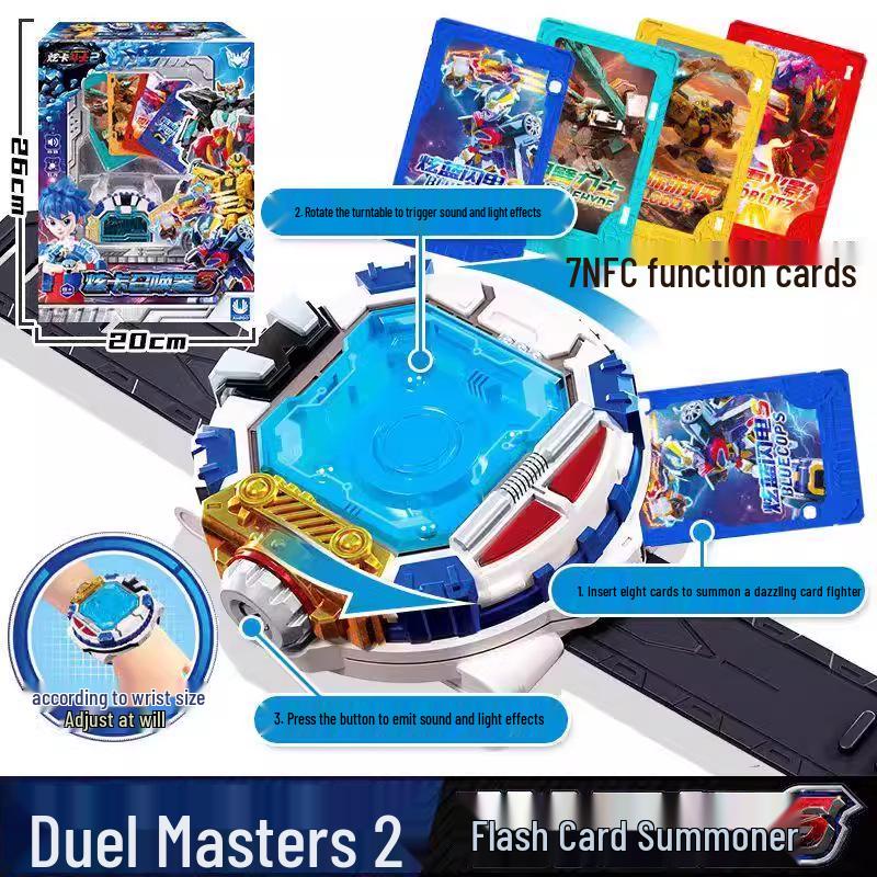 Season 2 Boys' Spin Warrior Flash Card Toys - Warrior, Fighter, Summoner & Watch Set