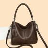 Hochwertige Damen Umhängetasche aus weichem Leder, Retro-Arbeitstasche, Schultertasche, Elegante Tasche mit großem Fassungsvermögen