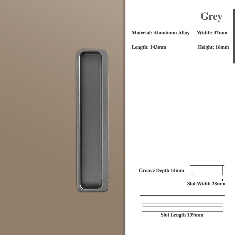 Modern Minimalist Embedded Grooved Sliding Door Handle Concealed Extended Cabinet Handle Wardrobe Closet Furniture Drawer Pulls