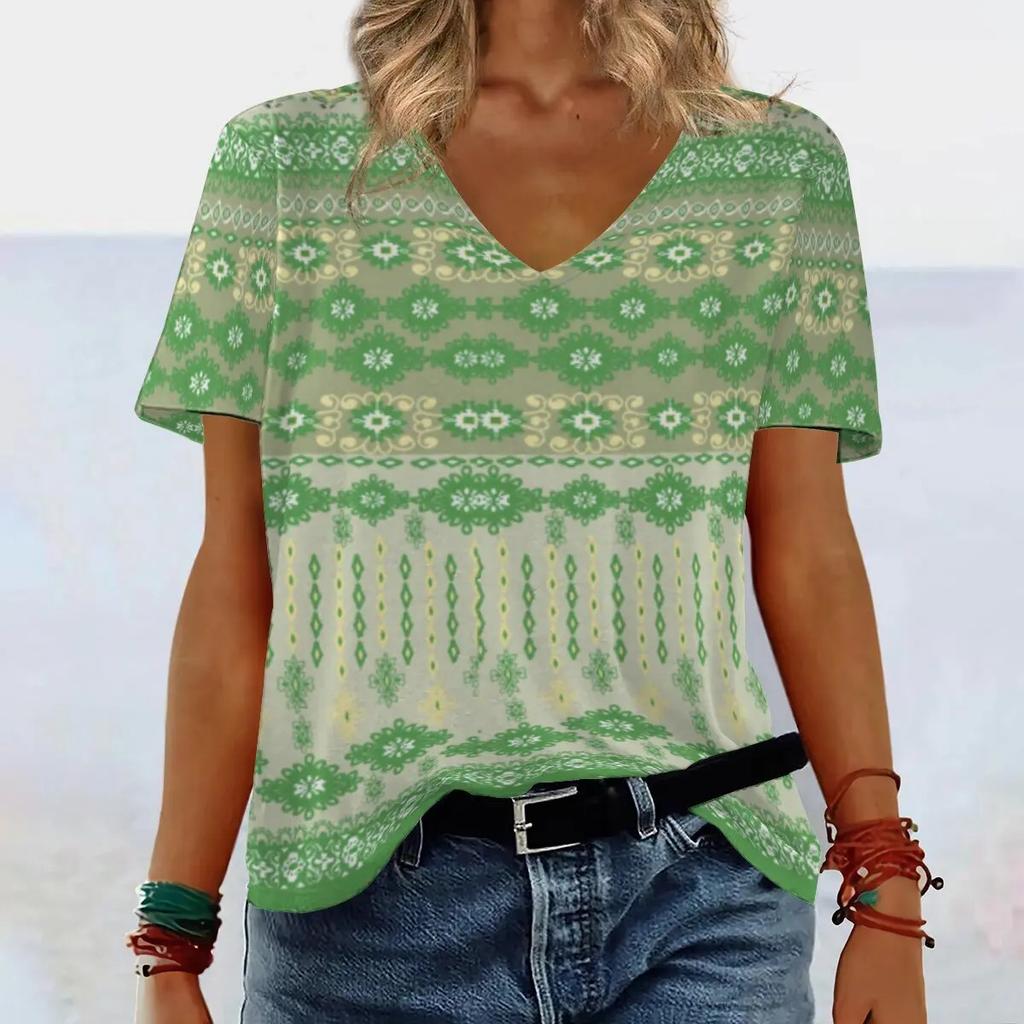 Summer New Women's Clothing Slimming Loose 3D Women's Short Sleeved Ethnic Style T-shirt