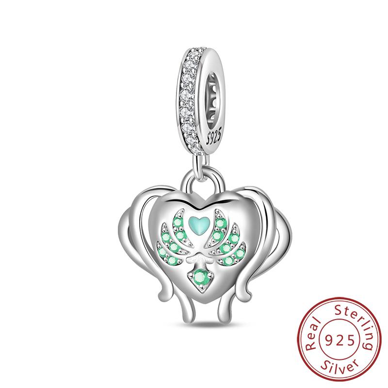 925 Silver Element Charms Beads Water Ice Fire Wind Pendants for DIY Bracelets Fine Jewelry Making