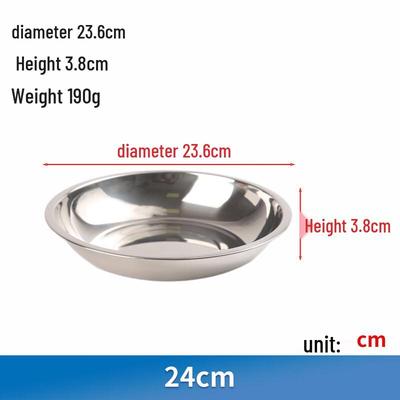 Ru Han 24cm Extra Dicke Runde Teller aus Edelstahl
