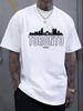 Mens Toronto Canada Pattern Tshirt Fashionable Casual Short Sleeved Shirt with Iconic Skyline Print Suitable for Summer Travel